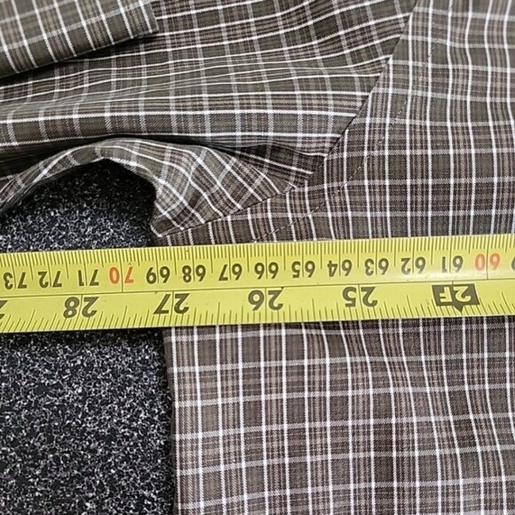 Eddie Bauer Men's Shirt Size XL Tall Khaki Check Relax Fit Button Down Collar - Picture 9 of 11